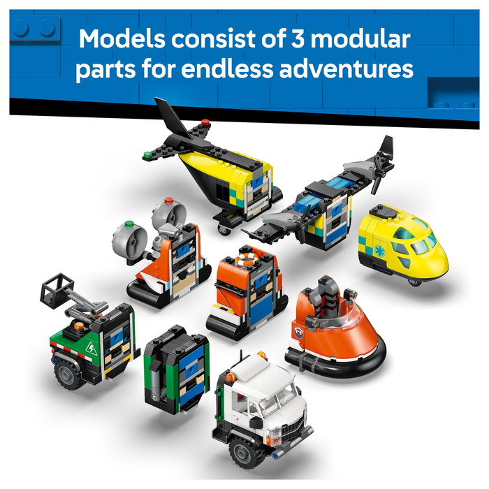 LEGO City Remix: Avión, Camión Técnico y Aerodeslizador 60505