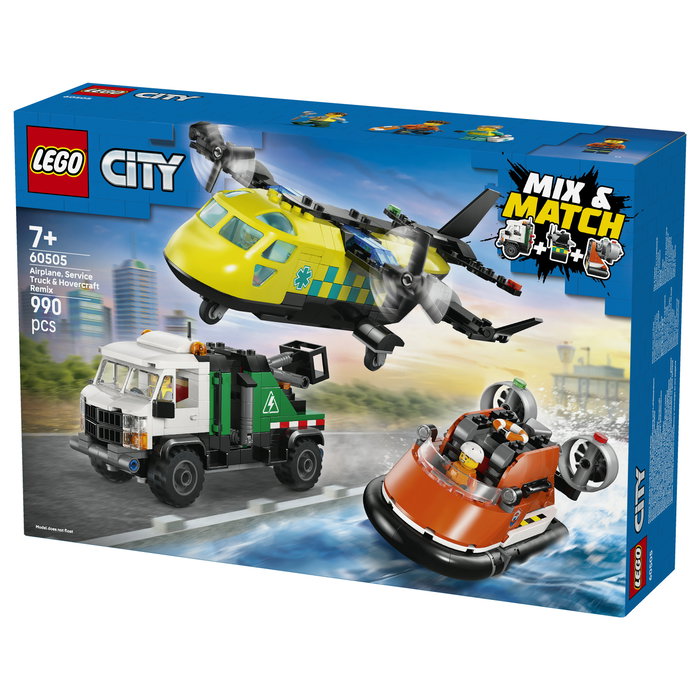 LEGO City Remix: Avión, Camión Técnico y Aerodeslizador 60505