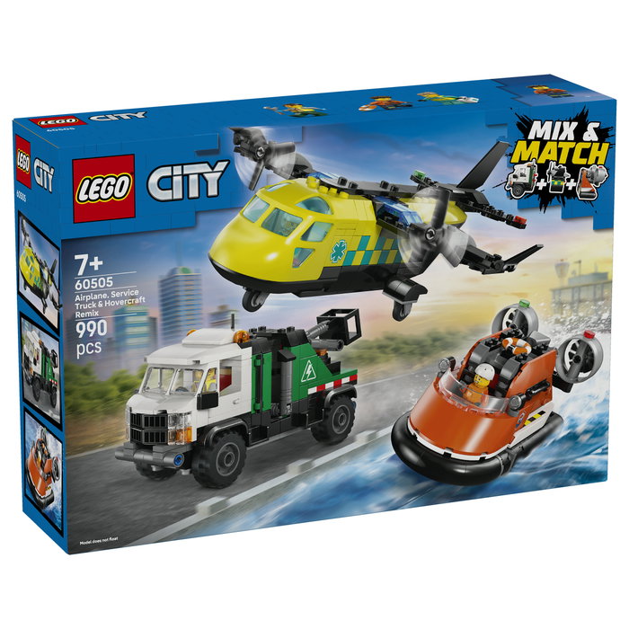 LEGO City Remix: Avión, Camión Técnico y Aerodeslizador 60505