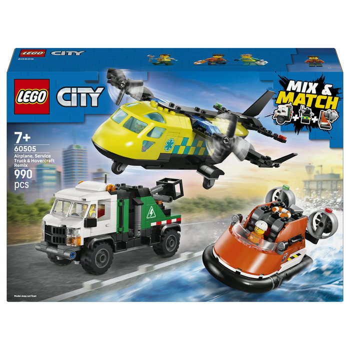 LEGO City Remix: Avión, Camión Técnico y Aerodeslizador 60505