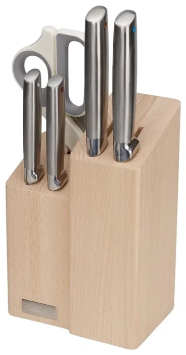 Joseph Joseph Elevate Fusion Set de Cuchillos y Tijeras de 5 piezas con Madera de Haya Negra