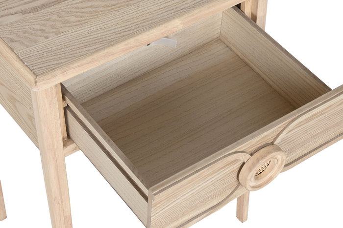 DKD Home Decor Mesita de Noche Romántico Natural 35 x 65 x 48 cm