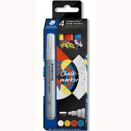 Staedtler Lumocolor Marcador Tiza Líquida 344 C-Surtidos Estuche 4 Ud Escritura Clara