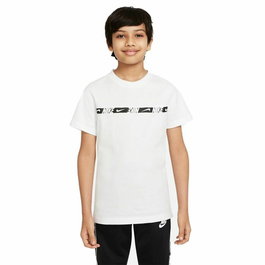 Camiseta de Manga Corta Infantil Nike B-Repeat Blanco