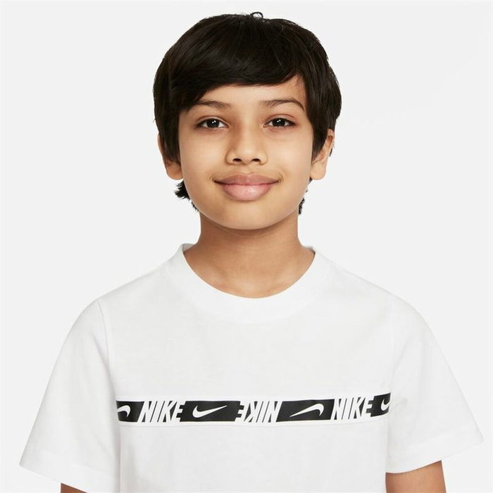 Camiseta de Manga Corta Infantil Nike B-Repeat Blanco