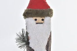 DKD Home Decor Figura de Navidad Alpina de Abedul Natural Rojo 9 x 35 x 12 cm