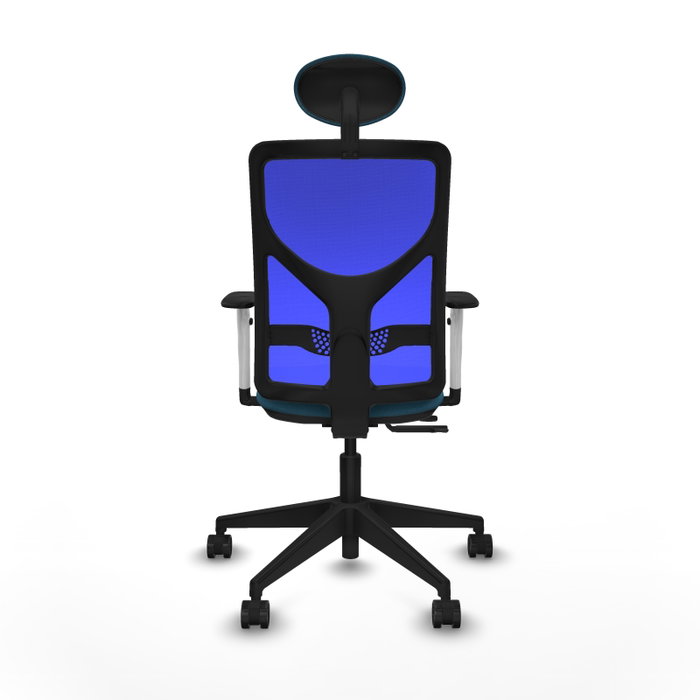 PIQUERAS Y CRESPO Silla de oficina Motilla con mecanismo Sincro/Traslack, Verde petróleo y Azul