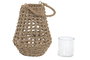 DKD Home Decor Portavela Seagrass Cristal Natural