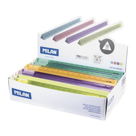 Regla Triangular Milan New Look 15 Cm Expositor De 60
