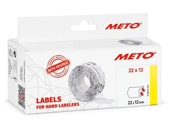 Meto Etiquetas Onduladas 22x12 mm Blanca Adh. 2 Rollos 1500 Etiquetas Meto Etiquetas Onduladas 22x12 mm Blanca Adh. 2 Rollos 1500 Etiquetas