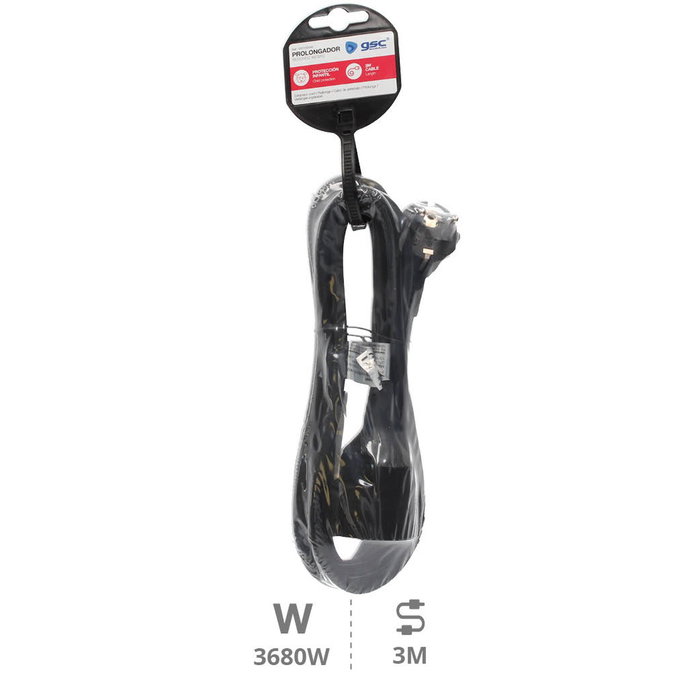 GSC Evolution Prolongador sucko 3x1.5mm 3M Negro GSC Evolution Prolongador sucko 3x1.5mm 3M Negro