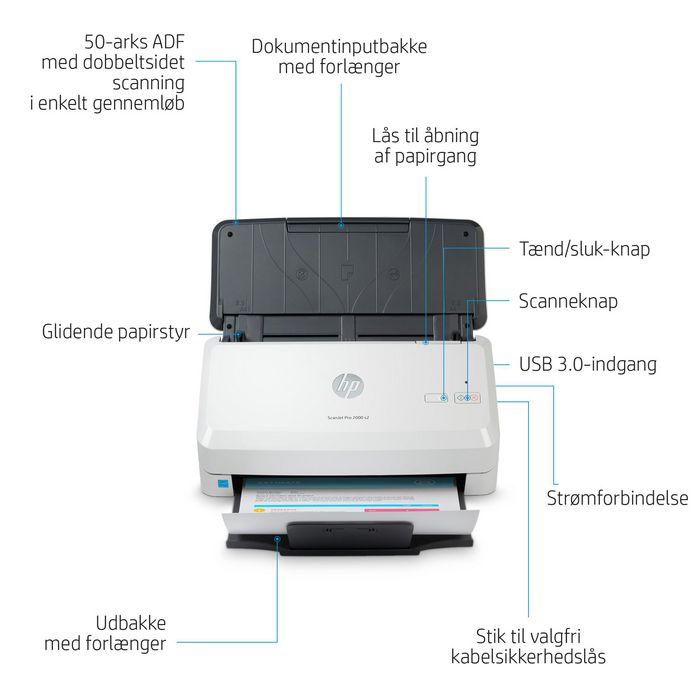HP ScanJet Pro 2000 s2 Scanner Sheet-feed 35 ppm/70 ipm 50 pags ADF
