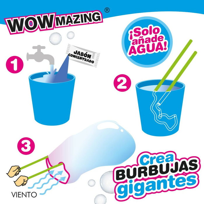 Juego de Pompas de Jabón WOWmazing 41 cm (24 Unidades)