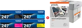 Brother TN-247 MCVP 01 con 2500 hojas de papel Prindo Universal