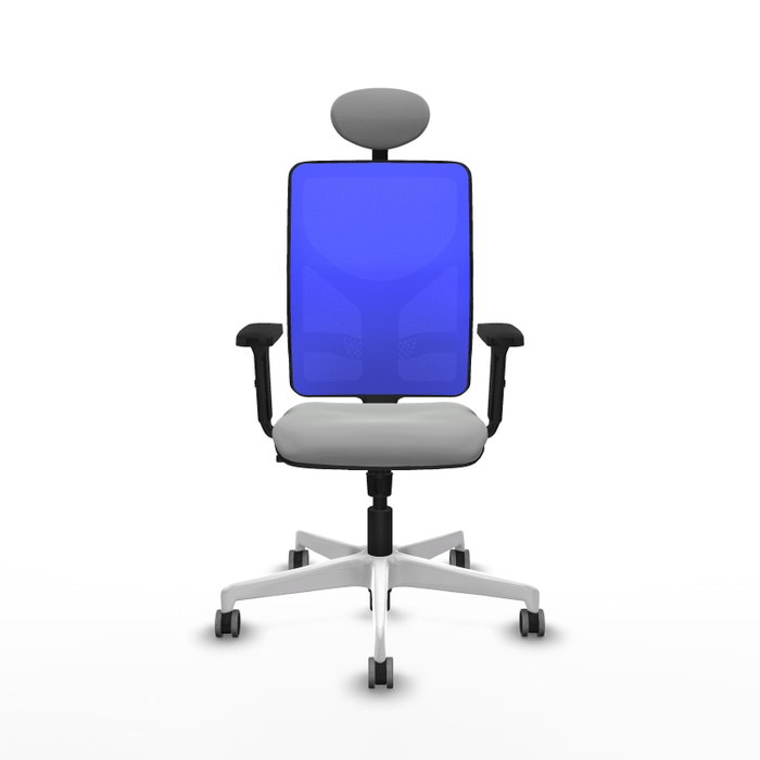 PIQUERAS Y CRESPO Silla de oficina Motilla con mecanismo Sincro, Gris claro y Azul