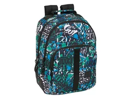 Safta Mochila doble con cantoneras adaptable a carro graffiti 420x320x150 mm