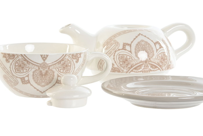 Tetera Indio DKD Home Decor Beige Azul 13 x 15 x 18 cm (2 Unidades)