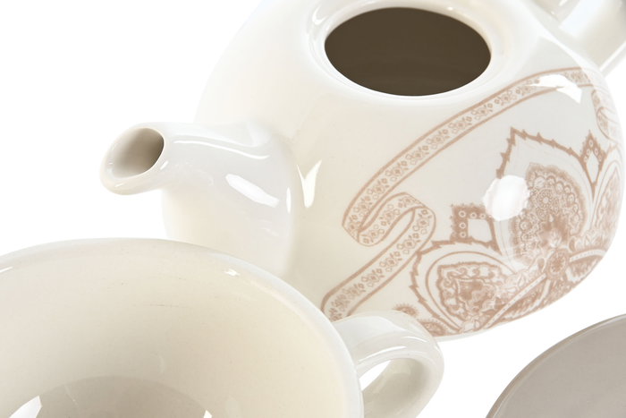 Tetera Indio DKD Home Decor Beige Azul 13 x 15 x 18 cm (2 Unidades)