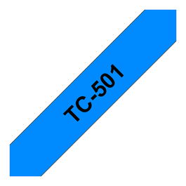 Brother TC-501 Cinta Laminada Negra sobre Azul 12mm x 7.7m para P-touch PT2000