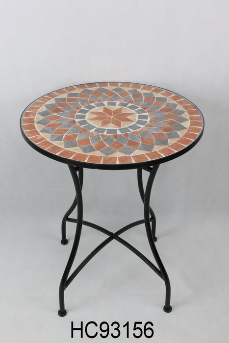 DKD Home Decor Silla Terraza Y Jardin Multicolor Negro Forja Ceramica 50 x 90 x 42 cm