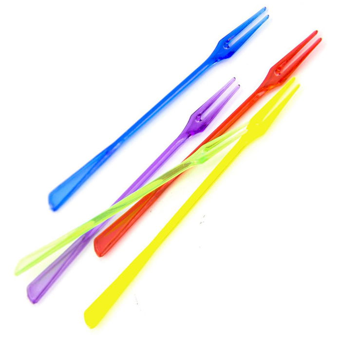 Pick and Drink Juego De 40 Mini Tenedor Aperitivo Reutilizable Colores Surtidos 9 cm