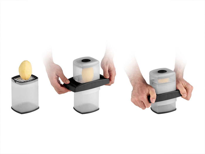 Kinvara Cortapatatas Deposito Negro 20 cm x 16 cm x 11 cm (Set de 8)