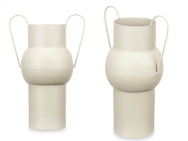 GIFTDECOR Jarron Acero Abombado Crema Pastel Med 22x32x14 cm (Set de 6)