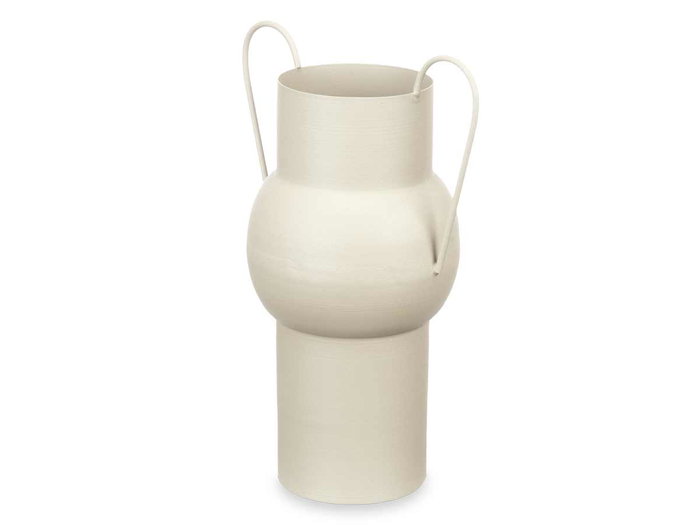GIFTDECOR Jarron Acero Abombado Crema Pastel Med 22x32x14 cm (Set de 6)