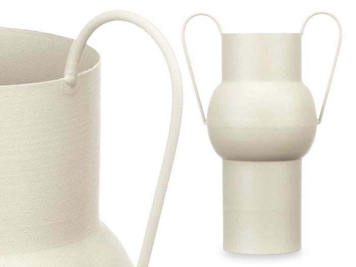 GIFTDECOR Jarron Acero Abombado Crema Pastel Med 22x32x14 cm (Set de 6)