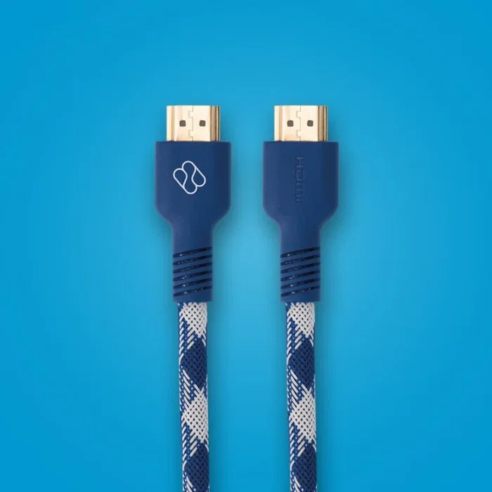 Blade Gaming FT0031 Cable HDMI 1.5 m - Versión 2.0 48 Gbps, Compatible con 8K/4K, Tipo A Estándar Macho Derecho, Color Azul y Blanco