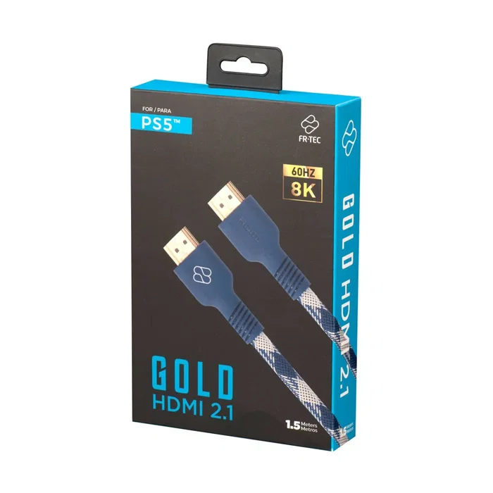 Blade Gaming FT0031 Cable HDMI 1.5 m - Versión 2.0 48 Gbps, Compatible con 8K/4K, Tipo A Estándar Macho Derecho, Color Azul y Blanco