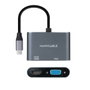 Nanocable Conversor USB-C a HDMI/VGA 15 cm Gris
