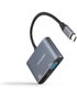 Nanocable Conversor USB-C a HDMI/VGA 15 cm Gris