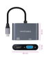 Nanocable Conversor USB-C a HDMI/VGA 15 cm Gris