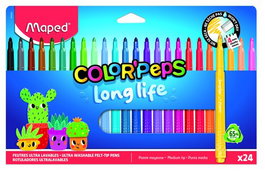 Rotulador Fibra Maped Color´Peps Long Life Ultralavable Estuche De 24