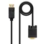 Nanocable Adaptador de Cable DisplayPort a VGA 10.15.4401 - DP Macho a VGA Macho - Full HD 1920x1080 @ 60Hz - Chapado en Oro - 1 Metro - Negro