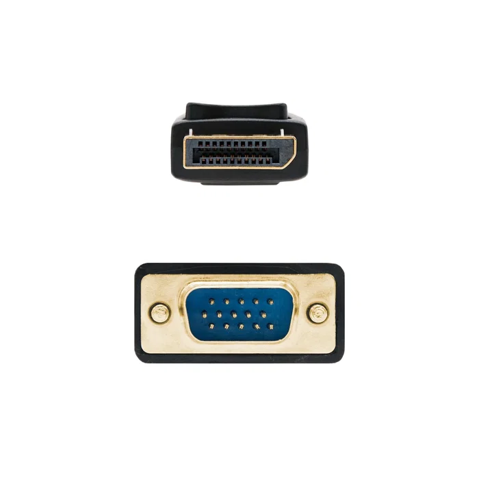 Nanocable Adaptador de Cable DisplayPort a VGA 10.15.4401 - DP Macho a VGA Macho - Full HD 1920x1080 @ 60Hz - Chapado en Oro - 1 Metro - Negro