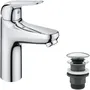 Grohe 24326001 Mezclador Monomando de Lavabo Cromo Talla M Ahorro de Agua Desagüe Click-Clack