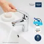 Grohe 24326001 Mezclador Monomando de Lavabo Cromo Talla M Ahorro de Agua Desagüe Click-Clack