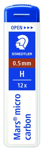 Staedtler Mars Micro Minas de grafito 0,5 mm H, 12 unidades Staedtler Mars Micro Minas de grafito 0,5 mm H, 12 unidades