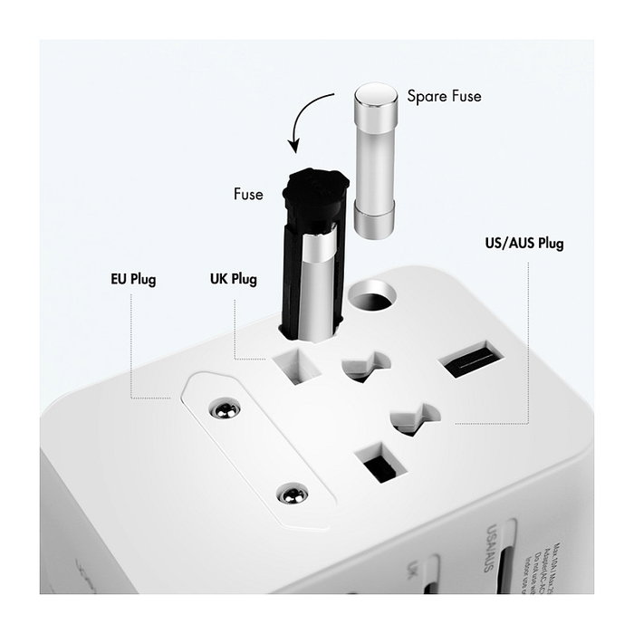 LogiLink Cargador de viaje 70 W GaN, 4 puertos, USB-A/C Slim, Blanco LogiLink Cargador de viaje 70 W GaN, 4 puertos, USB-A/C Slim, Blanco