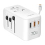 LogiLink Cargador de viaje 70 W GaN, 4 puertos, USB-A/C Slim, Blanco