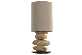 DKD Home Decor Lámpara de Sobremesa Teca y Hierro 32x32x71 cm