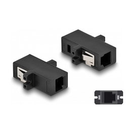 DeLOCK Acoplador de Fibra Óptica MTRJ hembra a MTRJ hembra Negro