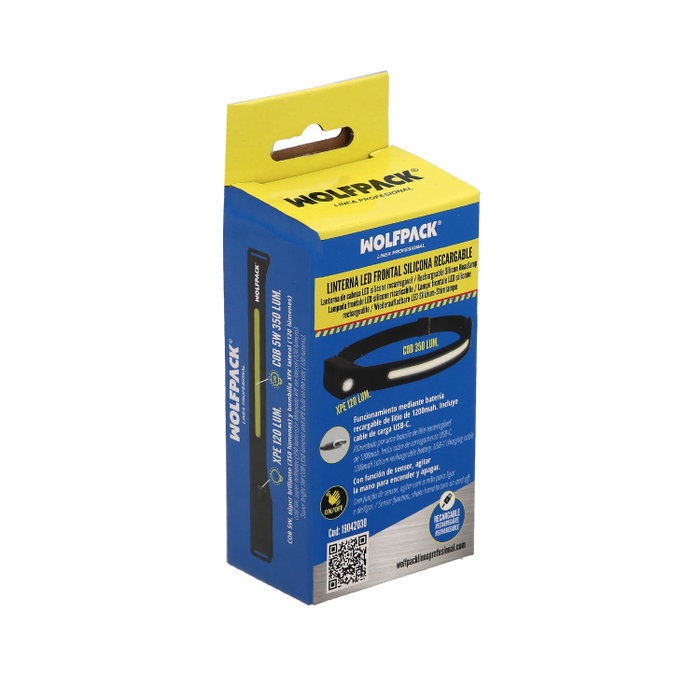 WOLFPACK LINEA PROFESIONAL Linterna LED Frontal Recargable 350 Lúmenes WOLFPACK LINEA PROFESIONAL Linterna LED Frontal Recargable 350 Lúmenes