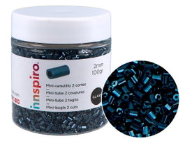 Innspiro Rocalla de Vidrio Cilindro Mini Titanio Iridiscente 2x2mm 95g