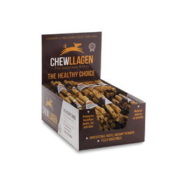 Chewllagen Golosina de Colágeno de Pollo Mini Rolls 12.5 cm Pack de 5 unidades, Expositor con 40 unidades