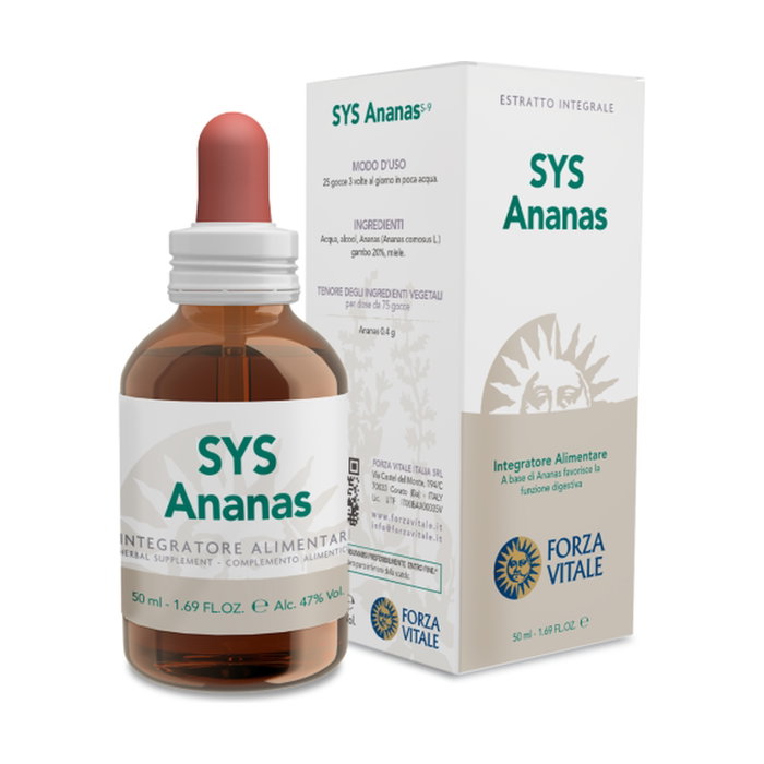 Forza Vitale Sys Ananas 50ml Complemento Alimenticio de Piña para la Función Digestiva Forza Vitale Sys Ananas 50ml Complemento Alimenticio de Piña para la Función Digestiva