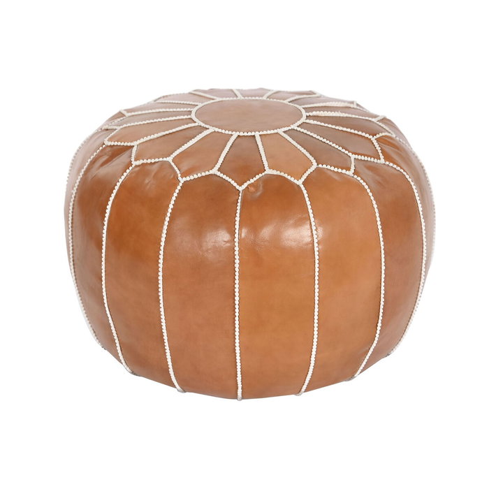 DKD Home Decor Cojín de Suelo de Piel 50x50x40 cm Camel