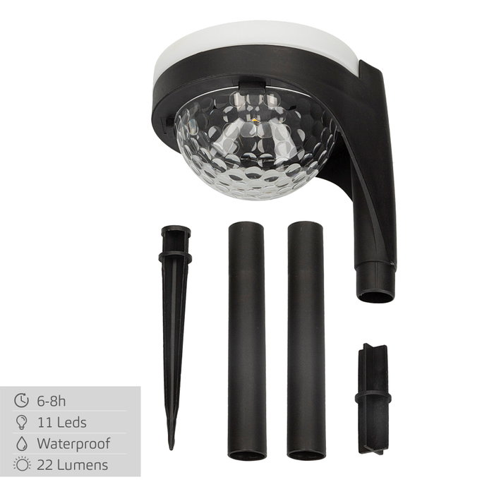 Aktive Pack de 2 focos solares LED con baliza para jardín